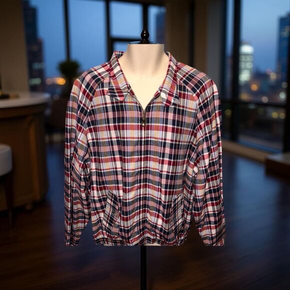 NWT Lightweight Plaid Pendleton Cotton Jacket Size Large - Picture 1 of 7